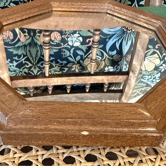 💕MCM Vintage Octagon Wood Mirror - Picture 6 of 9